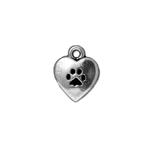 TierraCast Love My Dog Charm / pewter with antique silver finish / reverse view