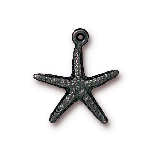 TierraCast Seastar Charm / pewter with a black finish
