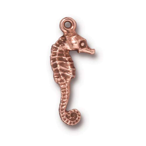 TierraCast Seahorse Charm / pewter with antique copper finish