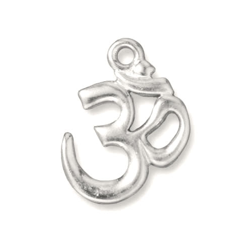 TierraCast 22mm Om Charm / pewter with a bright rhodium finish