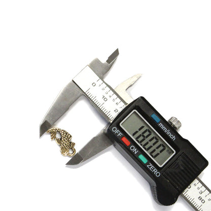 TierraCast 18mm Koi Charm / pewter with antique gold finish / measured with calipers