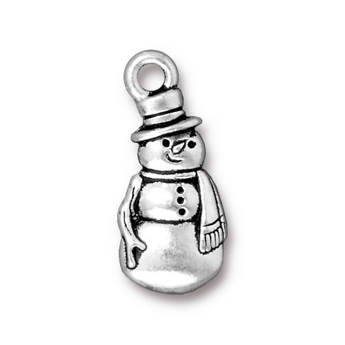 TierraCast Frosty Snowman Charm /  pewter with antique silver finish