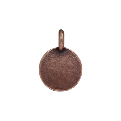 TierraCast Lotus Charm / pewter with antique copper finish / reverse view