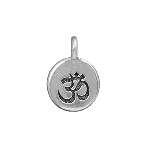 TierraCast Om Charm / pewter with antique silver finish
