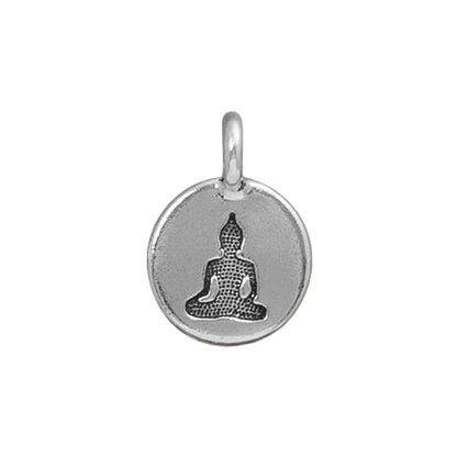 Buddha Charm Antique Silver - Front View