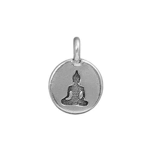 Buddha Charm Antique Silver - Front View