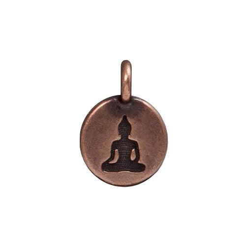 Buddha Charm Antique Copper - Front View