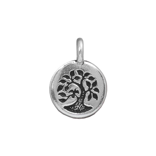 TierraCast Tree Charm / pewter with antique silver finish