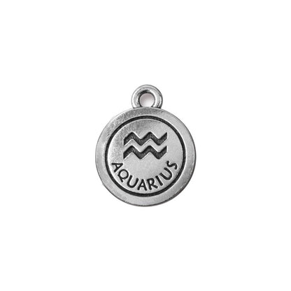TierraCast Aquarius Zodiac Charm / pewter with antique silver finish