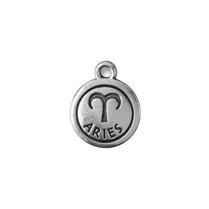 TierraCast Aries Zodiac Charm / pewter with antique silver finish
