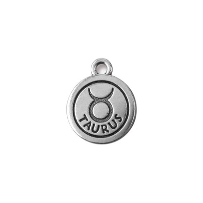 TierraCast Taurus Zodiac Charm / pewter with antique silver finish