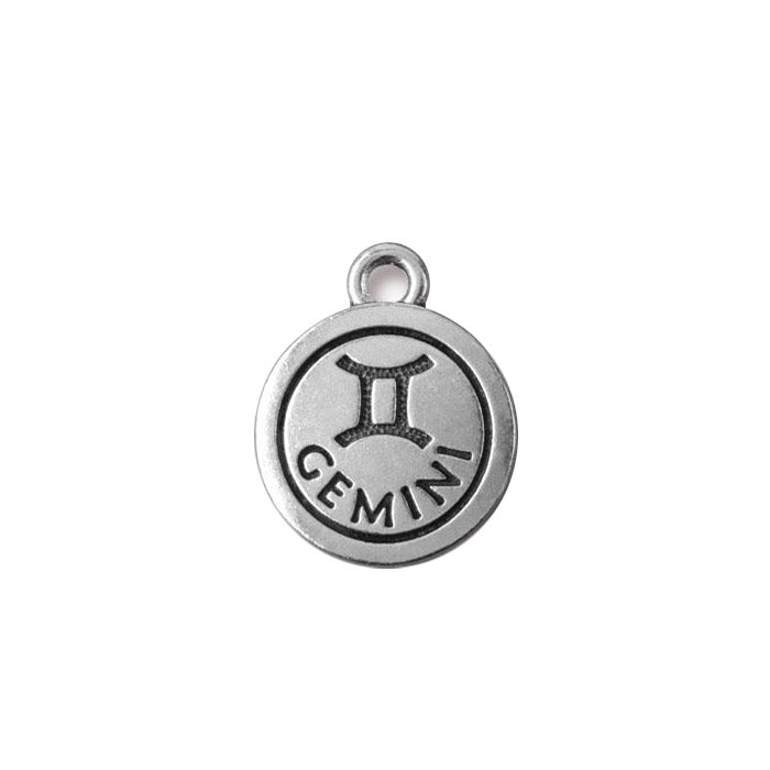 TierraCast Gemini Zodiac Charm / pewter with antique silver finish