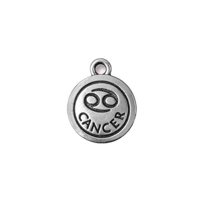 TierraCast Cancer Zodiac Charm / pewter with antique silver finish