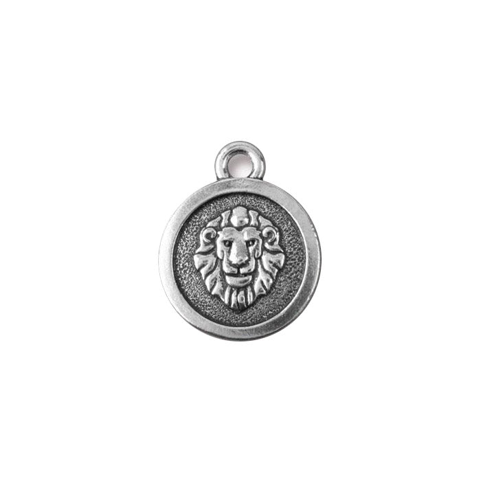 TierraCast Leo Zodiac Charm / pewter with antique silver finish / reverse view