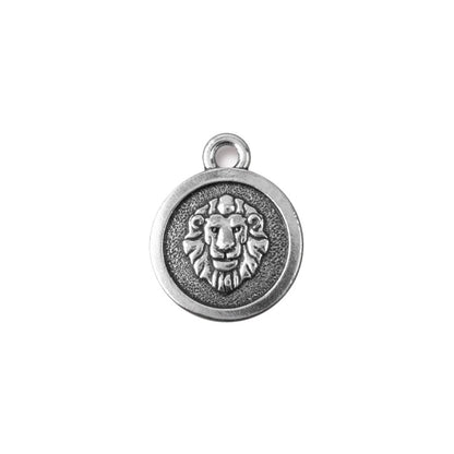 TierraCast Leo Zodiac Charm / pewter with antique silver finish / reverse view
