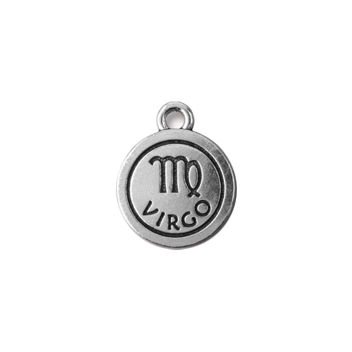 TierraCast Virgo Zodiac Charm / pewter with antique silver finish