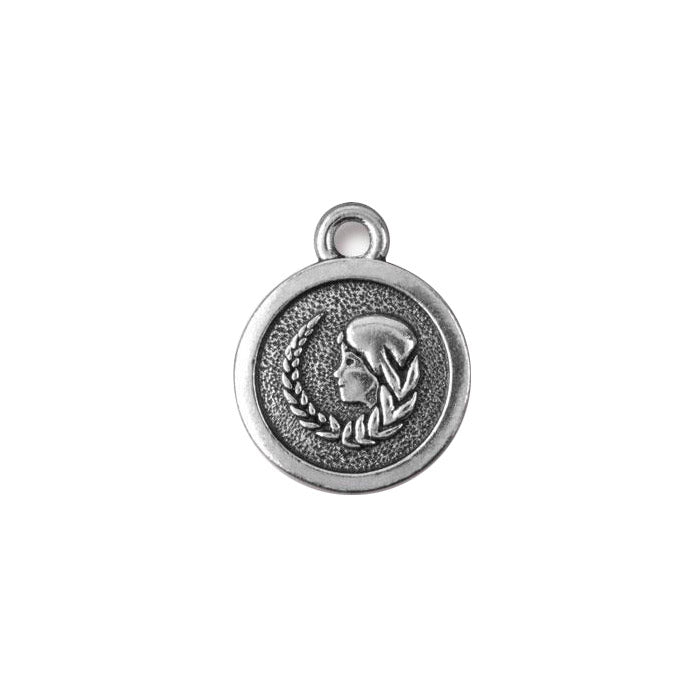 TierraCast Virgo Zodiac Charm / pewter with antique silver finish / reverse view