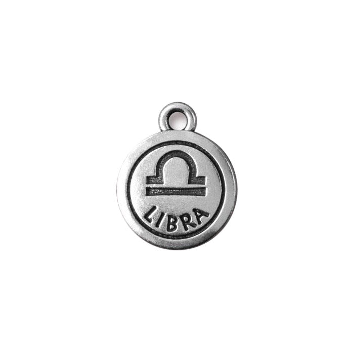 TierraCast Libra Zodiac Charm / pewter with antique silver finish