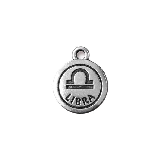 TierraCast Libra Zodiac Charm / pewter with antique silver finish