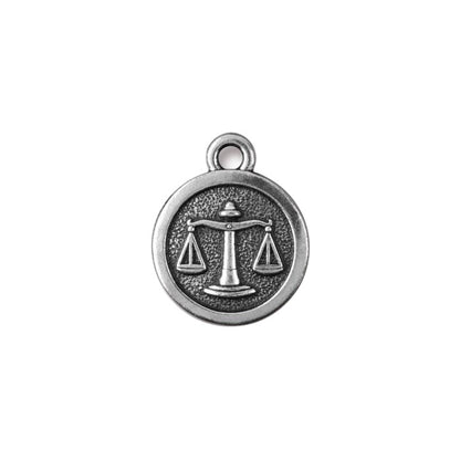 TierraCast Libra Zodiac Charm / pewter with antique silver finish / reverse view