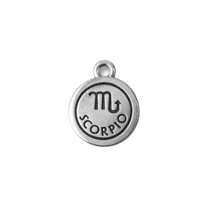 TierraCast Scorpio Zodiac Charm / pewter with antique silver finish