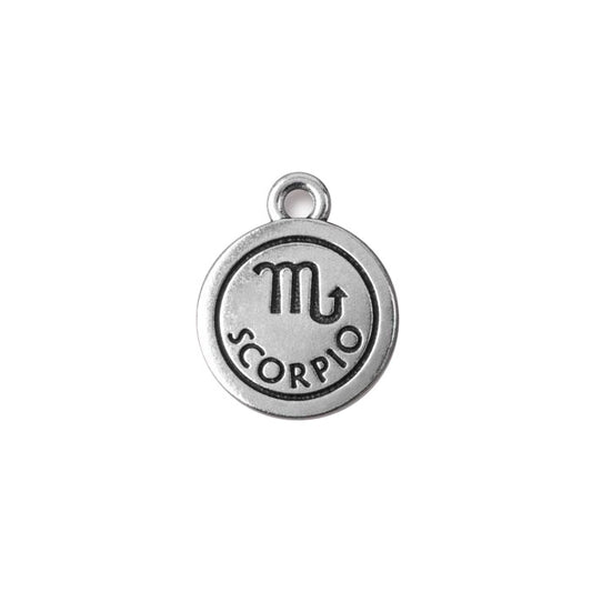 TierraCast Scorpio Zodiac Charm / pewter with antique silver finish
