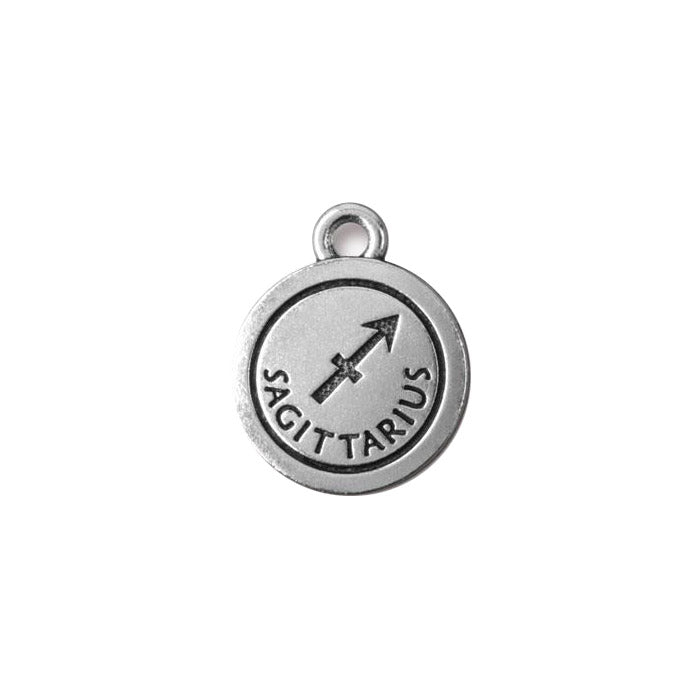 TierraCast Sagittarius Zodiac Charm / pewter with antique silver finish