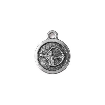 TierraCast Sagittarius Zodiac Charm / pewter with antique silver finish / reverse view