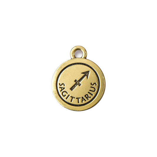 TierraCast Sagittarius Zodiac Charm / pewter with antique gold finish