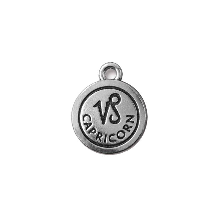 TierraCast Capricorn Zodiac Charm / pewter with antique silver finish