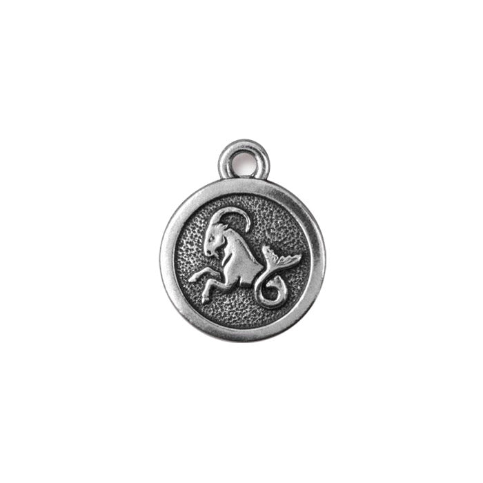 TierraCast Capricorn Zodiac Charm / pewter with antique silver finish / reverse view