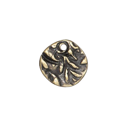 TierraCast 12mm Jardin Charm / pewter with a brass oxide finish
