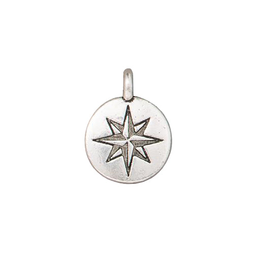 TierraCast Mini North Star Charm / pewter with antique silver finish