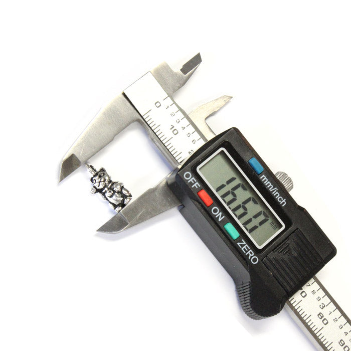 TierraCast 17mm Beckoning Kitty Charm / pewter with antique silver finish / measured with calipers