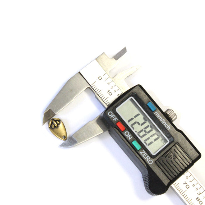 TierraCast 13mm Lotus Petal Charm / pewter with antique gold finish / measured with calipers