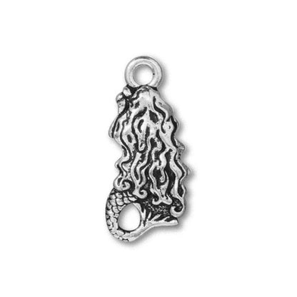 TierraCast Mermaid Charm / pewter with antique gold finish / reverse view