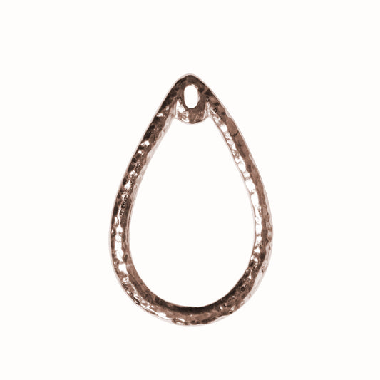 TierraCast Stitch-around Teardrop Charm / plated pewter with an antique copper finish