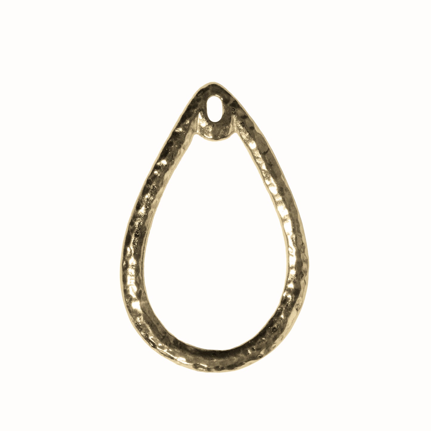 TierraCast Stitch-around Teardrop Charm / plated pewter with a bright gold finish
