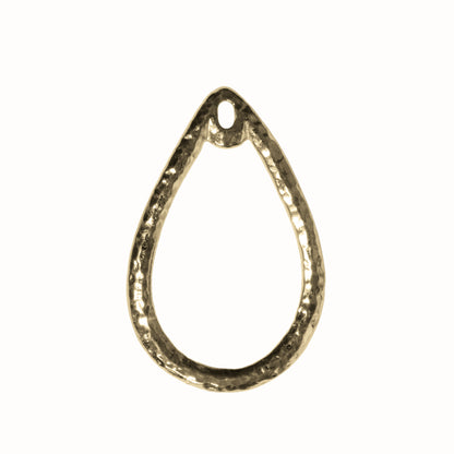 TierraCast Stitch-around Teardrop Charm / plated pewter with a bright gold finish
