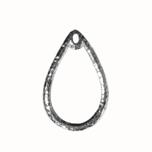 TierraCast Stitch-around Teardrop Charm / plated pewter with a white bronze finish / 94-2564-70