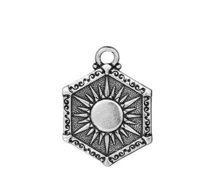 TierraCast Sun & Moon Pendant / pewter with a antique silver finish