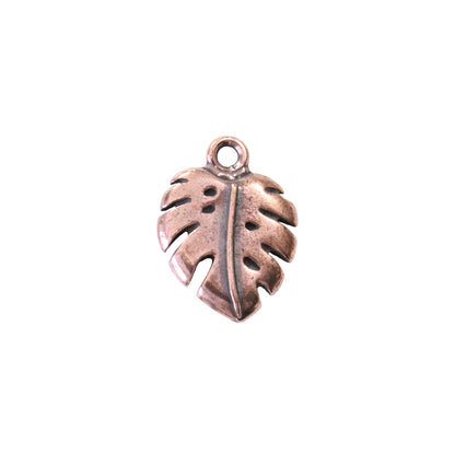 TierraCast Monstera Charm / pewter with antique copper finish