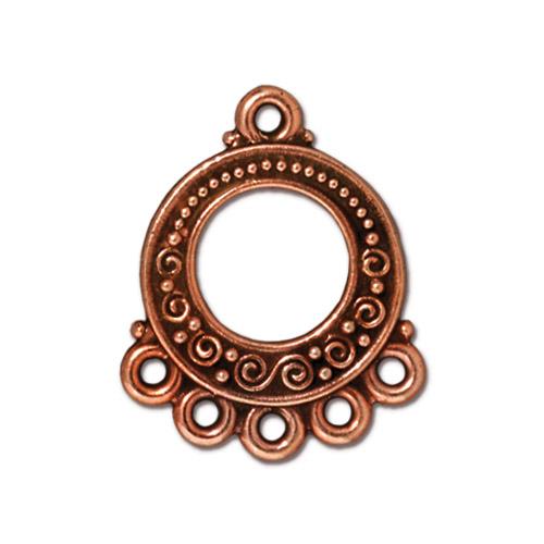 TierraCast Spiral and Beads 5 to 1 Link / pewter with antique copper finish