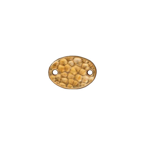 TierraCast Hammertone Oval Link / pewter with bright gold finish