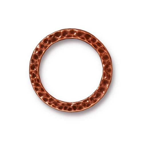 TierraCast 19mm Hammertone Ring Link / pewter with antique copper finish