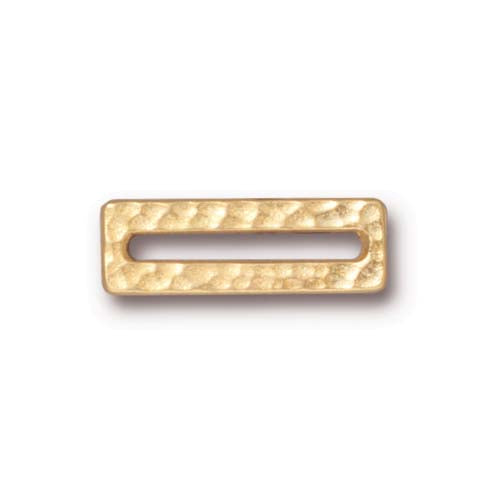 TierraCast Hammertone Rectangle Link / pewter with a bright gold finish