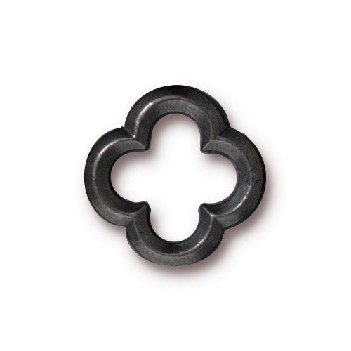 TierraCast 16mm Quatrefoil Link / pewter with a black finish