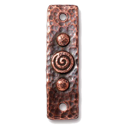 TierraCast Spiral and Rivets Link / pewter with antique copper finish