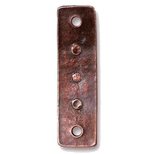 TierraCast Spiral and Rivets Link / pewter with antique copper finish / reverse view