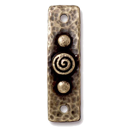 TierraCast Spiral and Rivets Link / pewter with a brass oxide finish
